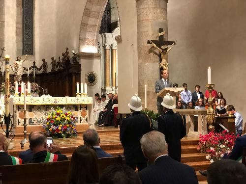 Massimiliano Fedriga (Presidente Regione Friuli Venezia Giulia) in Duomo in occasione della commemorazione del terremoto del 1976 - Gemona del Friuli 06/05/2018